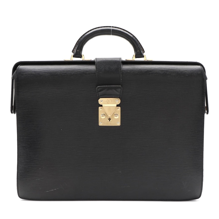 Louis Vuitton Briefcase in Black Epi Leather