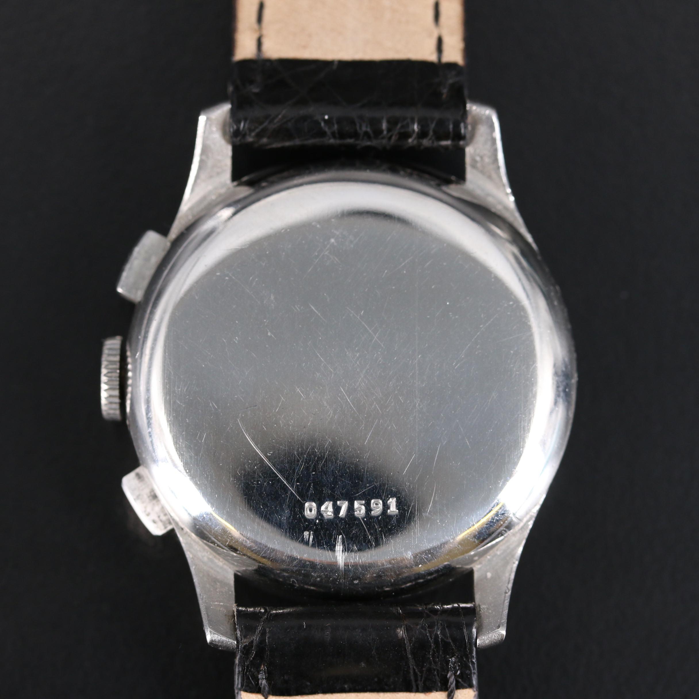 1938 Rolex 2811 Chronograph Stainless Steel Stem Wind Watch