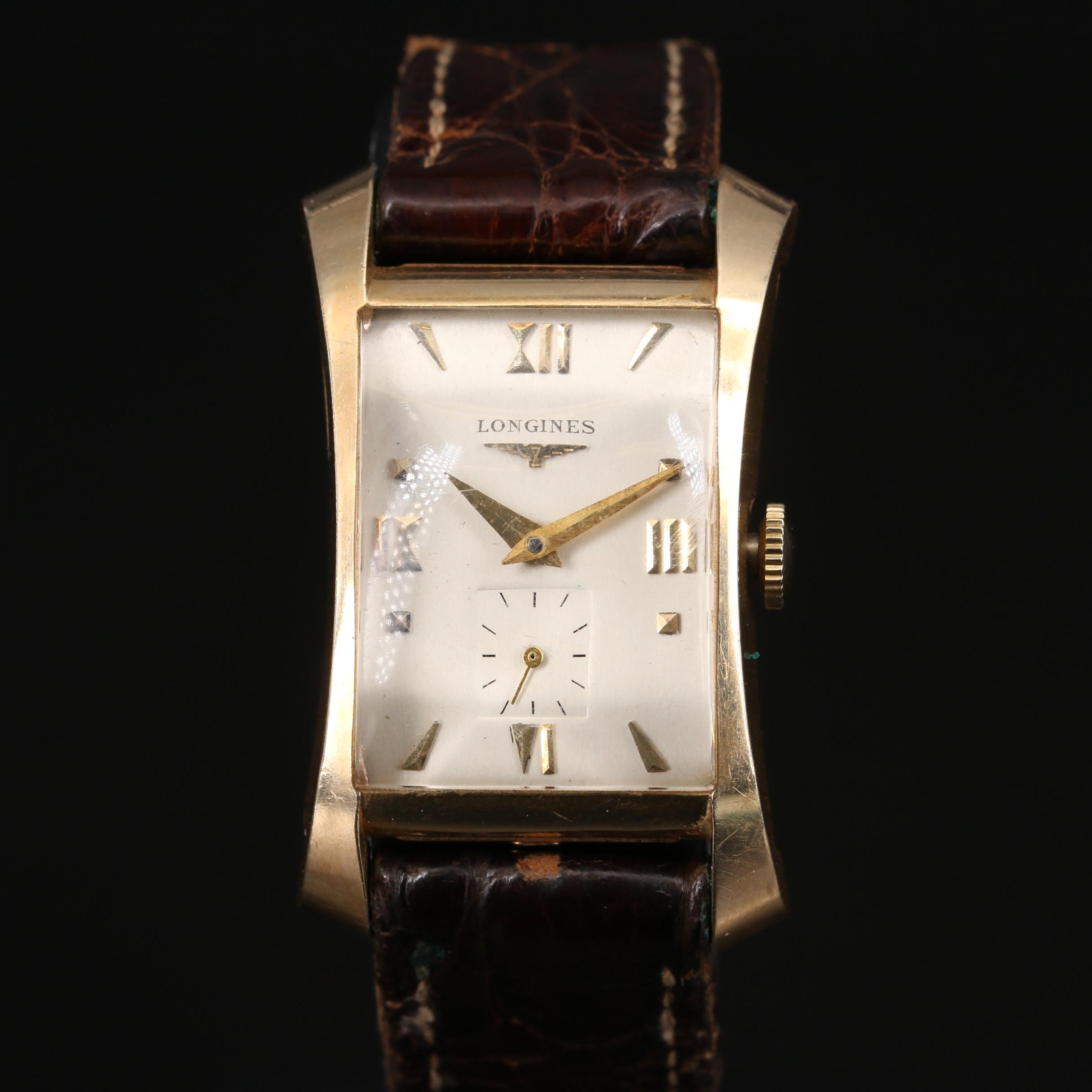 1950 Longines President Jackson II 14K Gold Stem Wind Watch