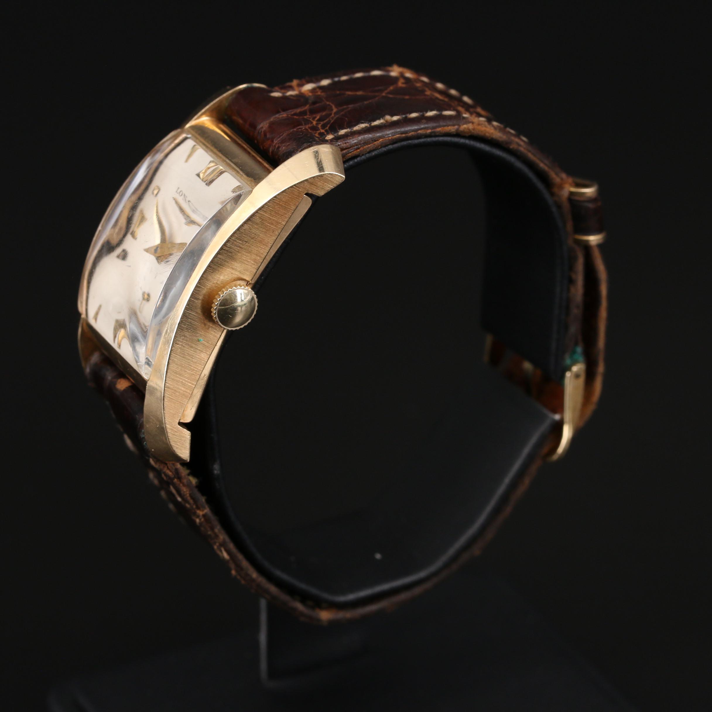 1950 Longines President Jackson II 14K Gold Stem Wind Watch