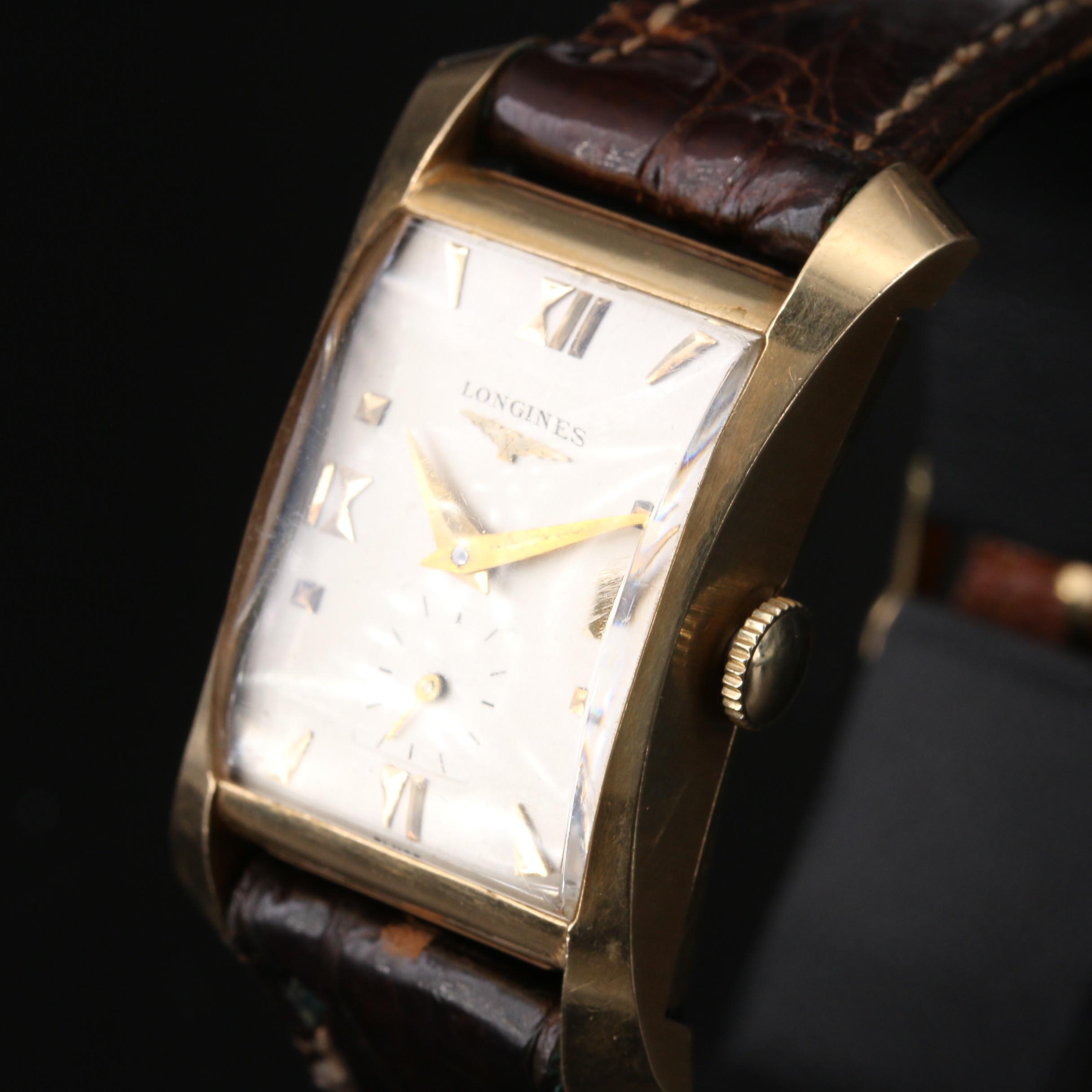 1950 Longines President Jackson II 14K Gold Stem Wind Watch