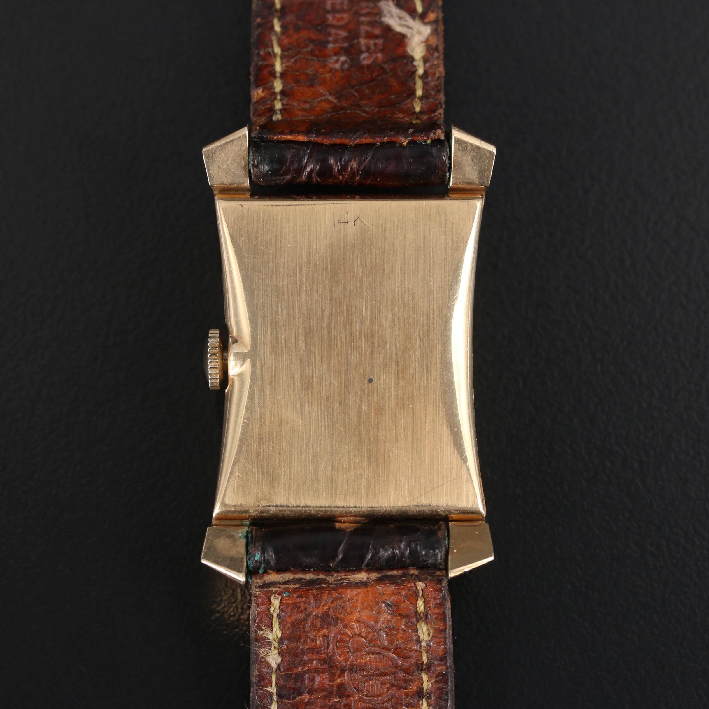 1950 Longines President Jackson II 14K Gold Stem Wind Watch