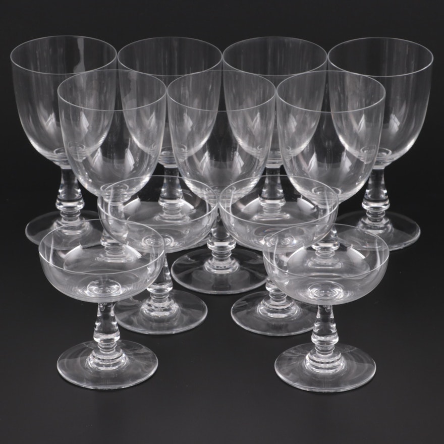 Baccarat "Angouleme" Crystal Tall Water Goblets and Champagne Coupes