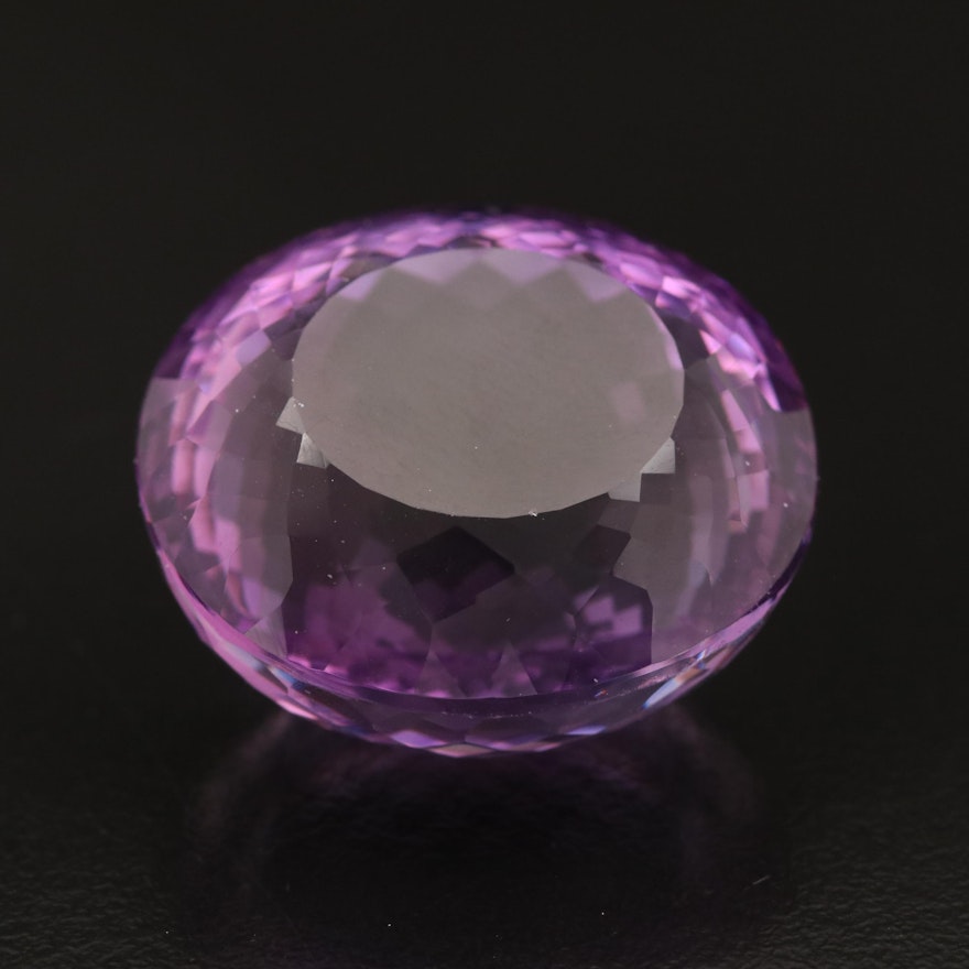 Loose 69.48 CT Oval Faceted Amethyst