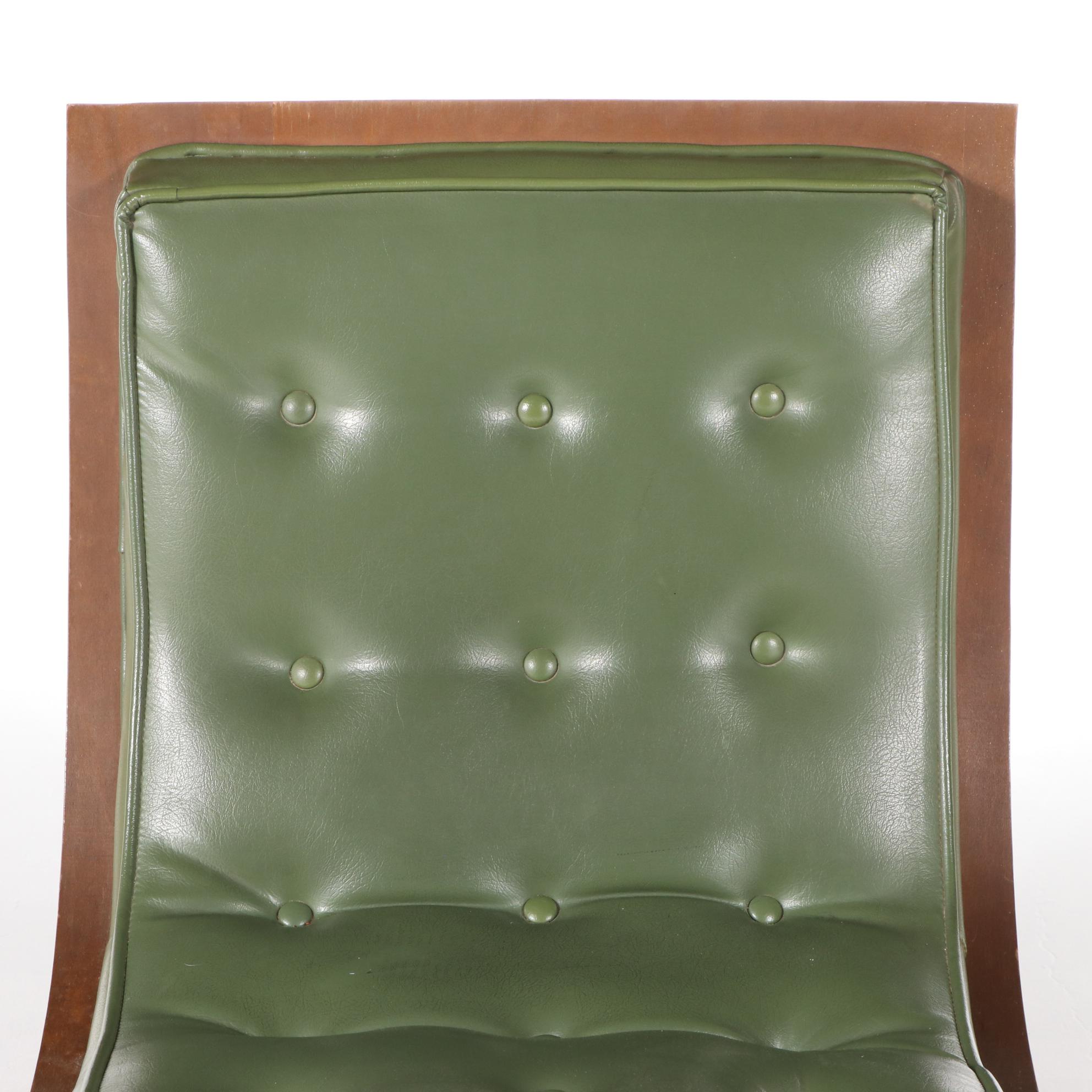 Pair of Carter Brothers Mid Century Modern Bentwood and Vinyl Lounge Chairs