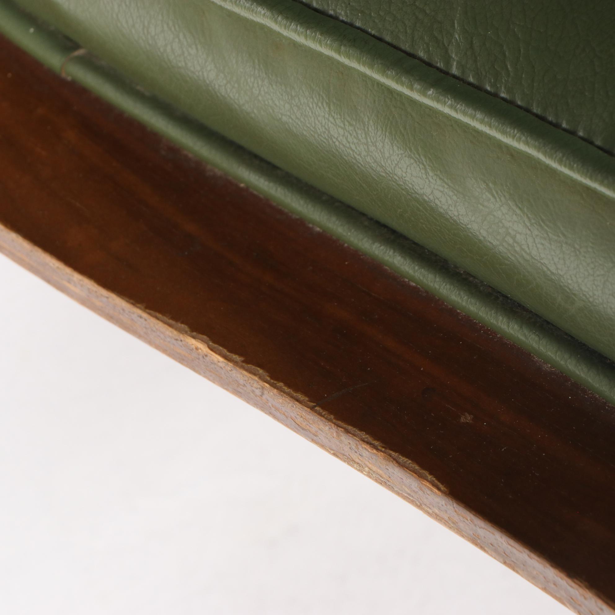 Pair of Carter Brothers Mid Century Modern Bentwood and Vinyl Lounge Chairs