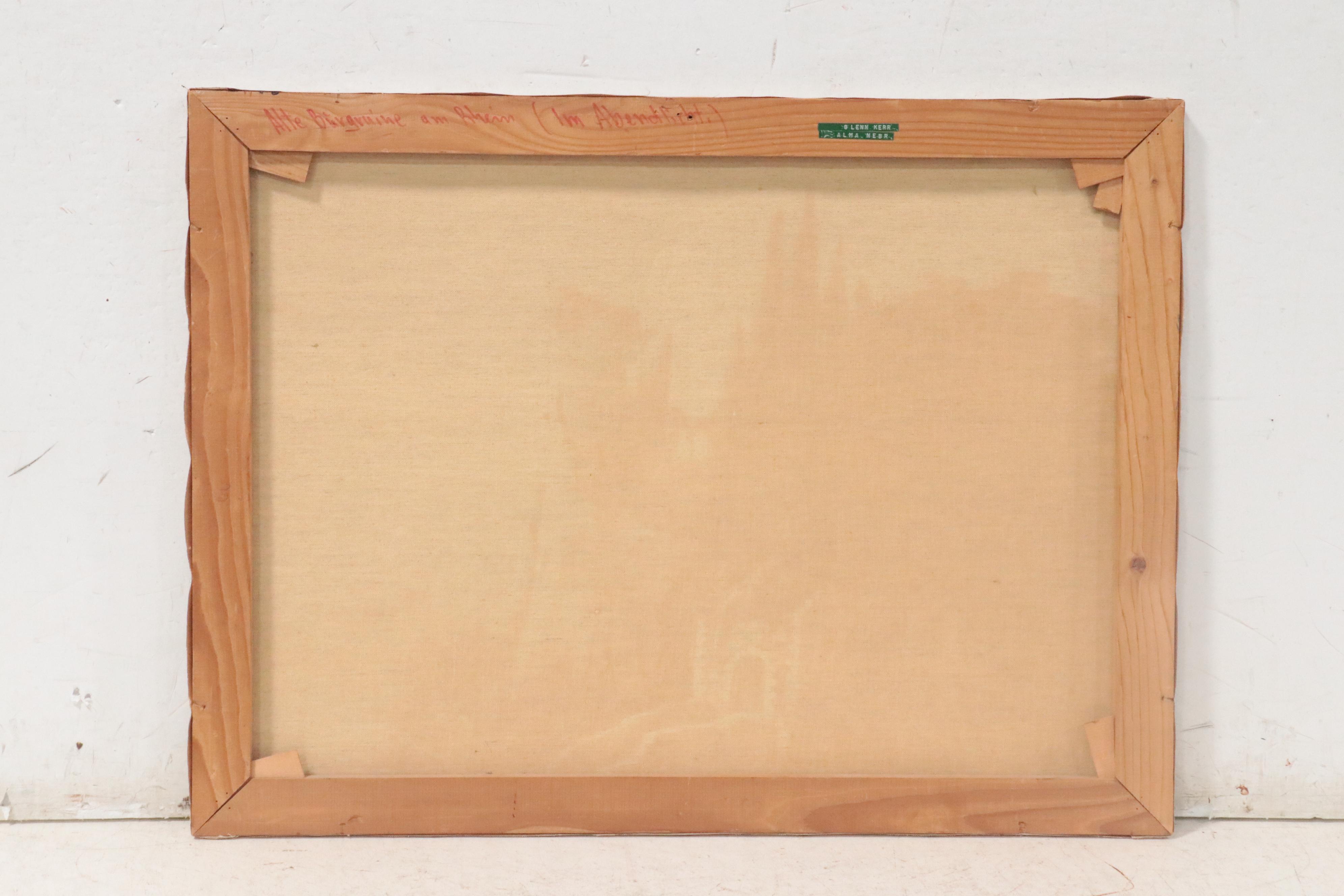 Ludwig Muninger Oil Painting "Old Castle Ruins on the Rhine"