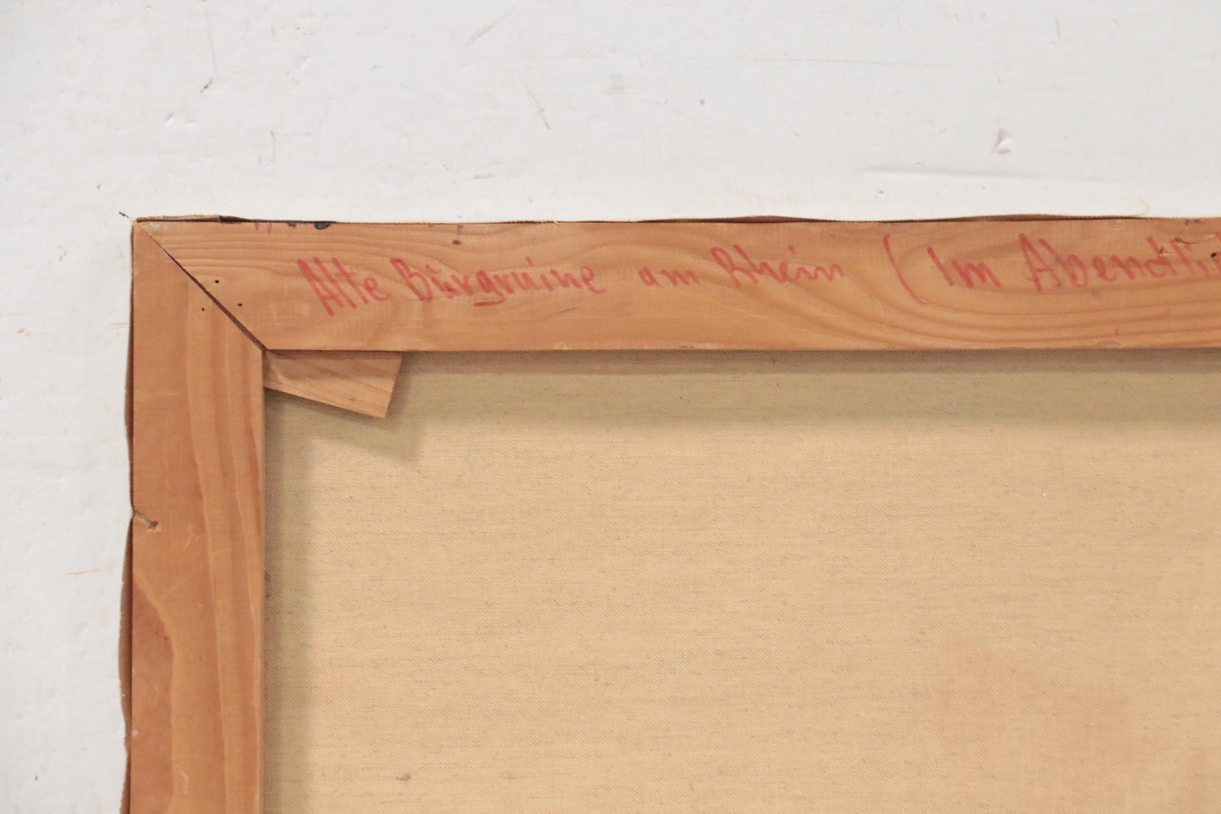 Ludwig Muninger Oil Painting "Old Castle Ruins on the Rhine"