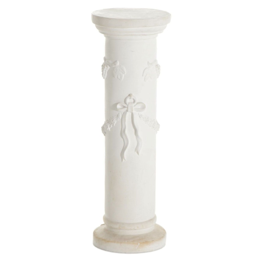Mexican Neoclassical Style Cast Plaster Pedestal
