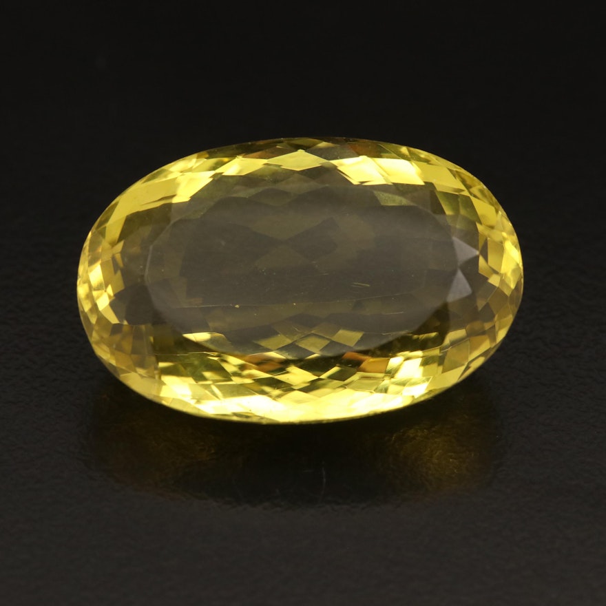 Loose 45.07 CT Oval Faceted Citrine