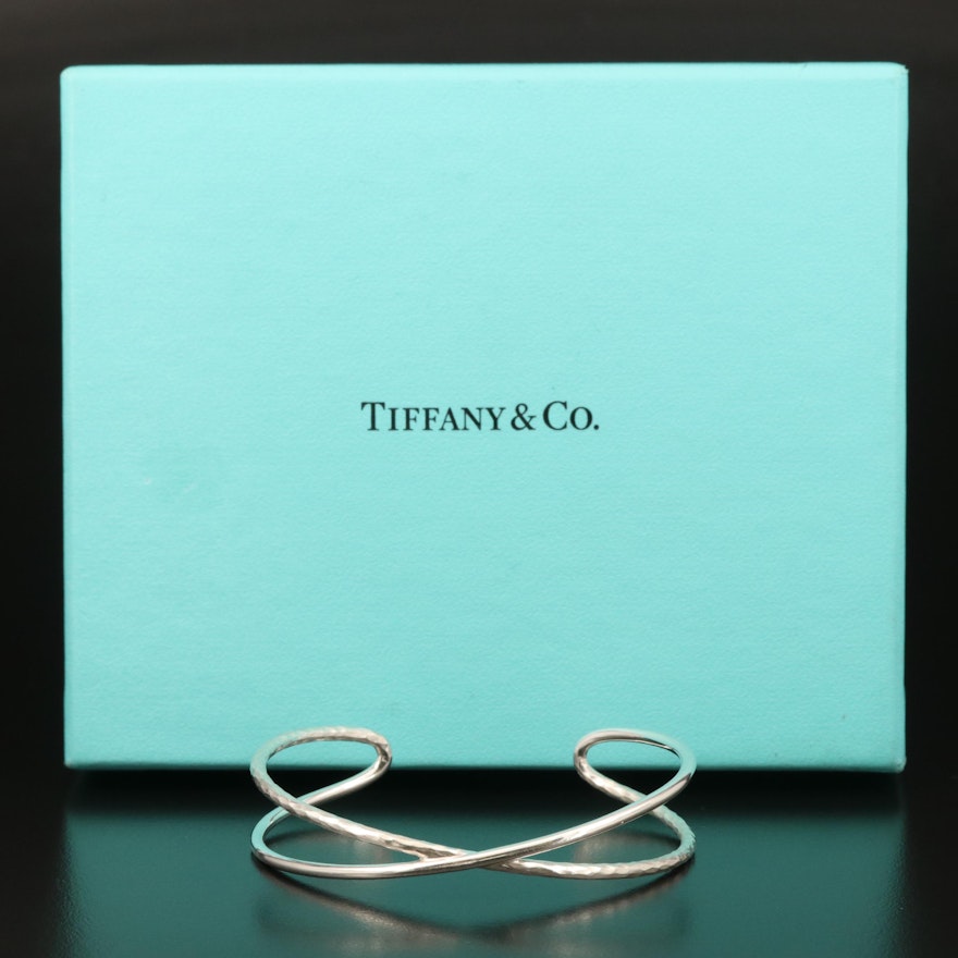 Paloma Picasso for Tiffany & Co. Hammered Crossover Cuff with Box