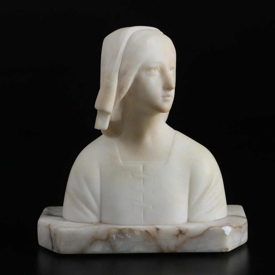 Alabaster Bust of Joan of Arc