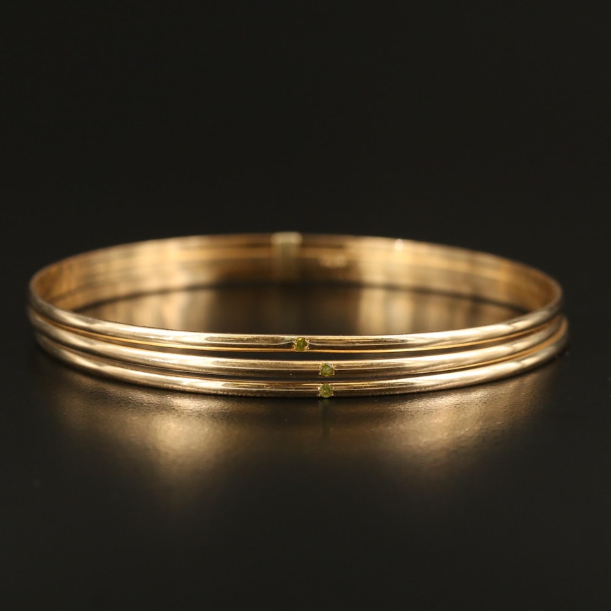 14K Harem Bangle with Citrine Accents