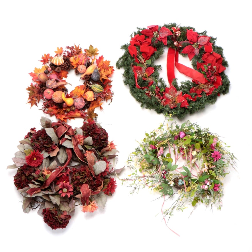 Four Seasonal Door Wreaths