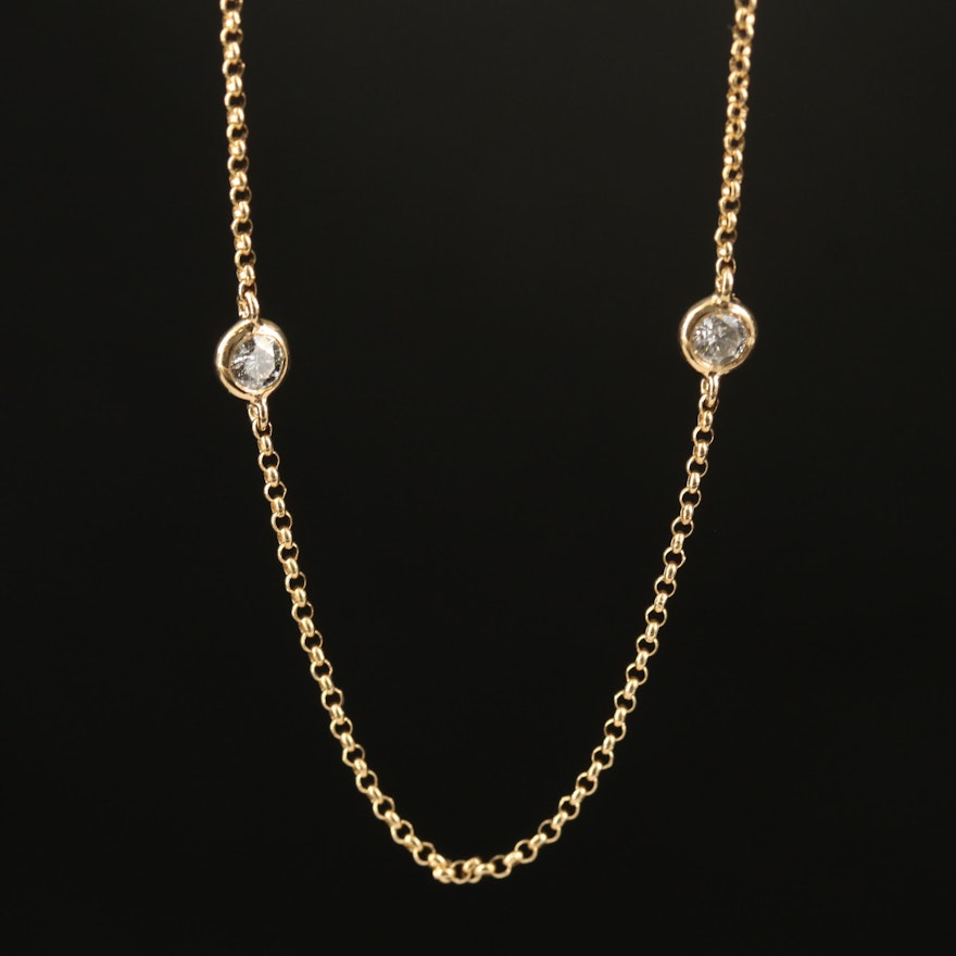 EFFY 14K Diamond Station Necklace