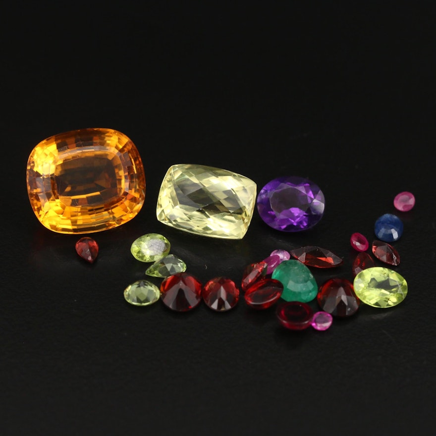 Loose 40.10 CTW Citrine, Garnet, Sapphire and Additional Gemstones