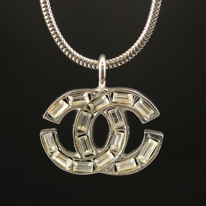 Chanel Logo Pendant Necklace