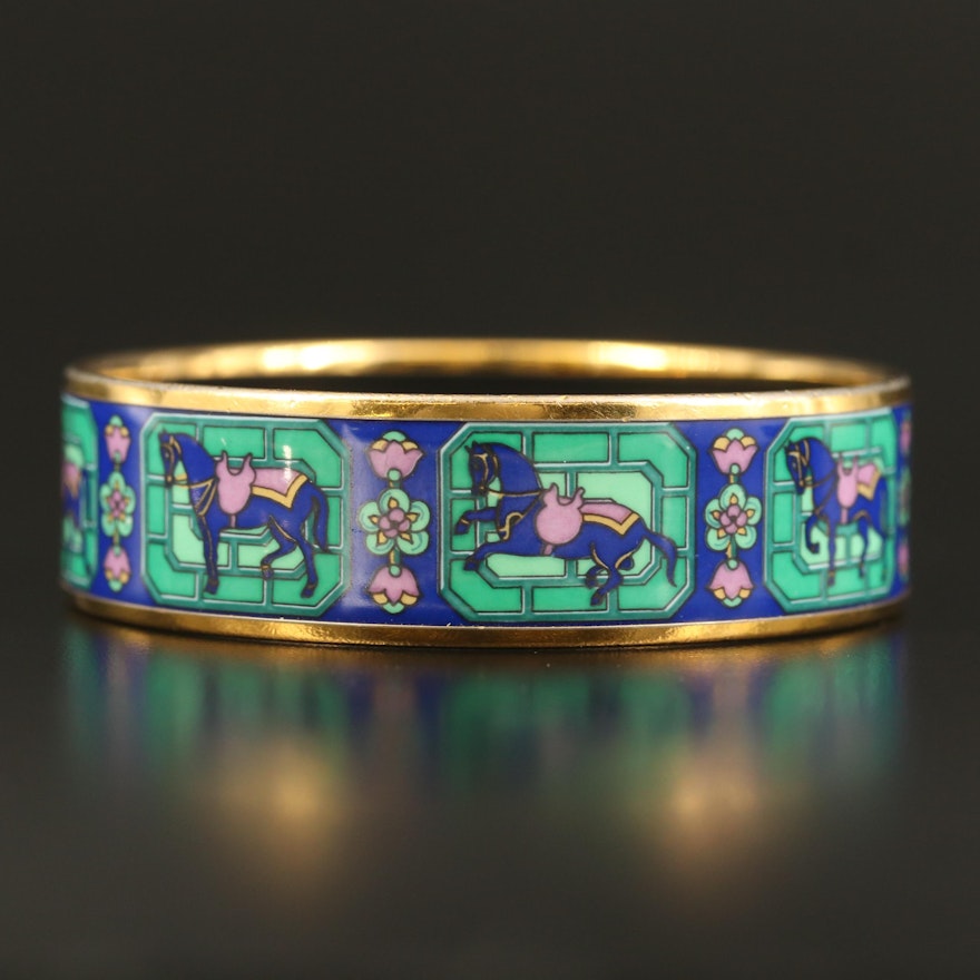 Hermès Enamel Horse Bangle