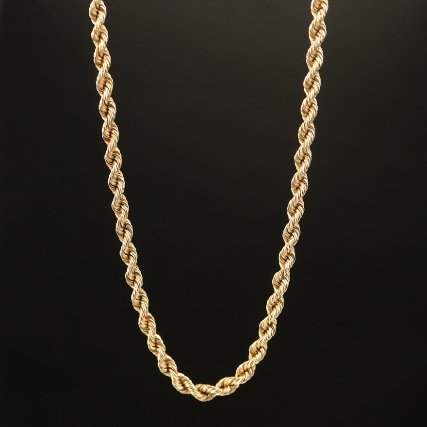 14K Rope Chain Necklace