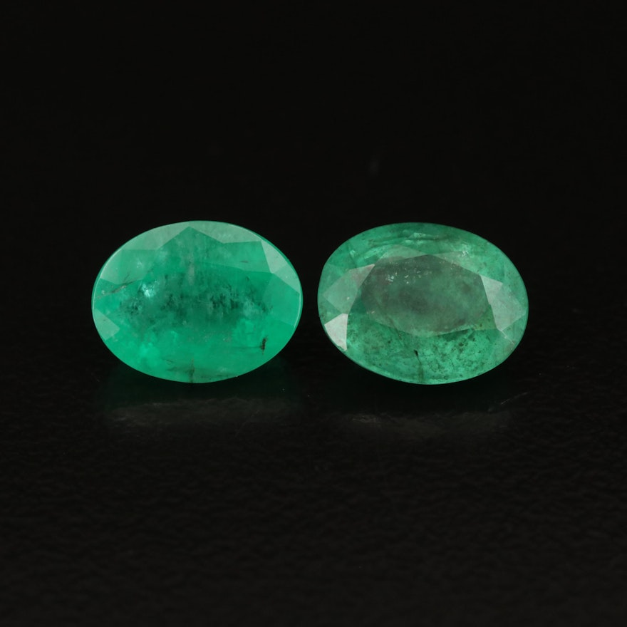 Loose 3.47 CTW Oval Faceted Emeralds