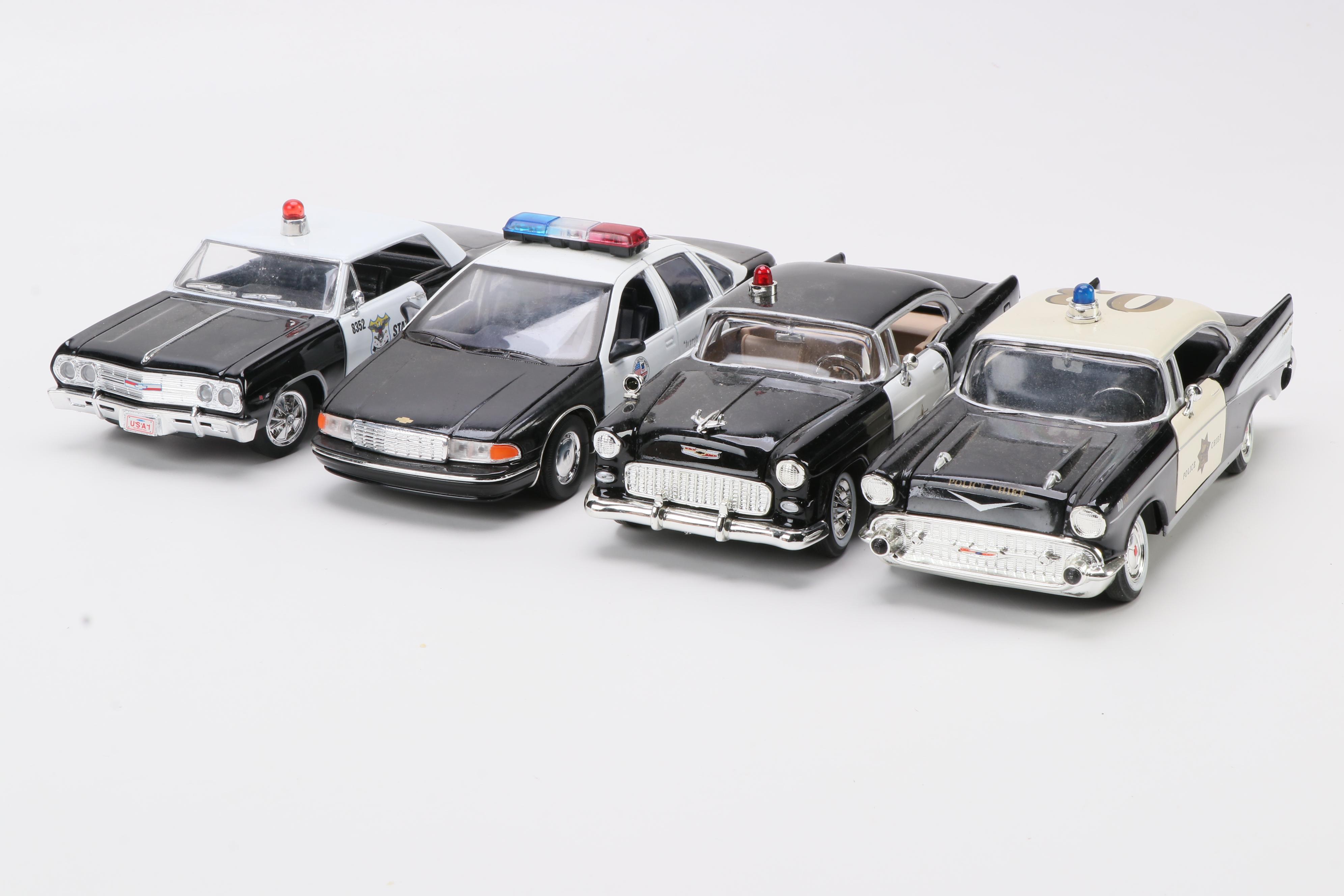 Diecast Model Police Car Collection, Including 1957 Chevy and More