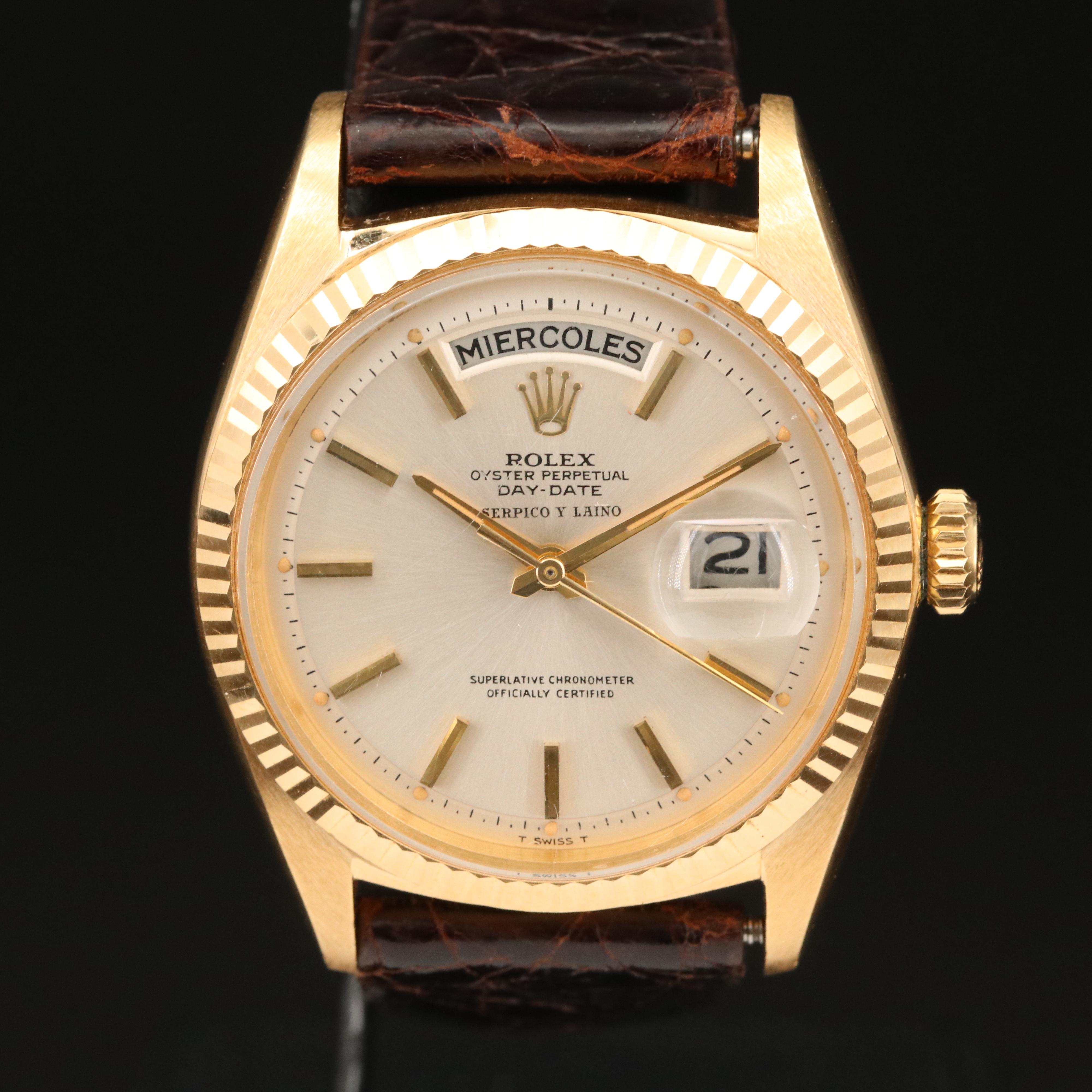 1965 Rolex Day-Date "Serpico Y Laino" 18K Gold Watch