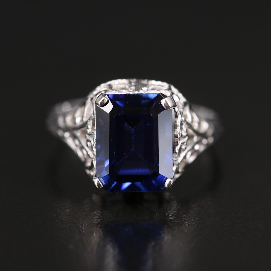 14K Sapphire Openwork Ring