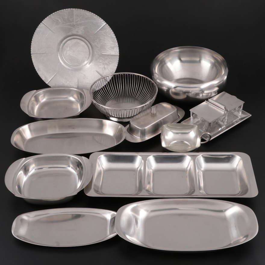 Cromargan, Oneida and Other Stainless Steel, Pewter and Aluminum Serveware