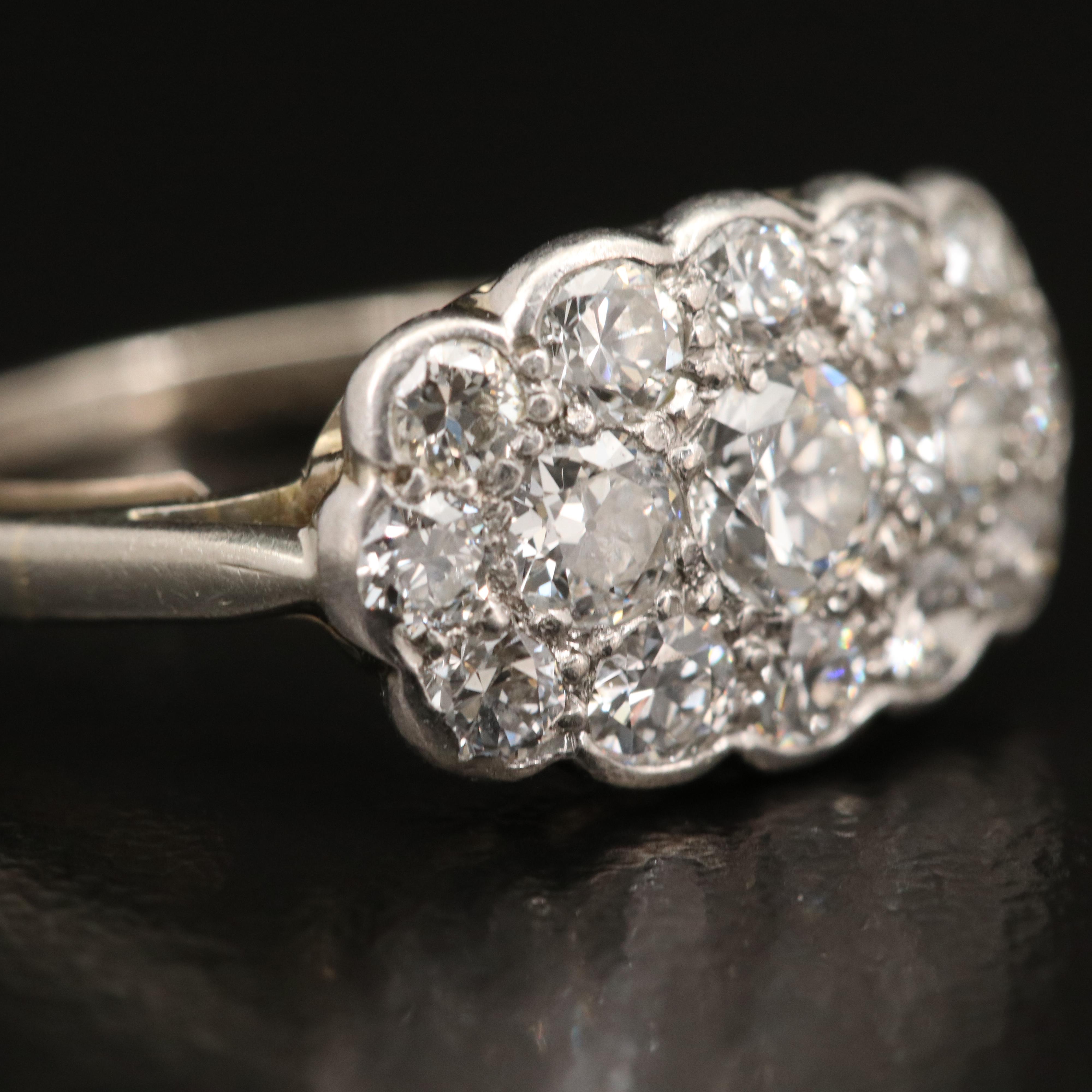 Vintage Platinum, 18K and 14K 1.30 CTW Diamond Ring