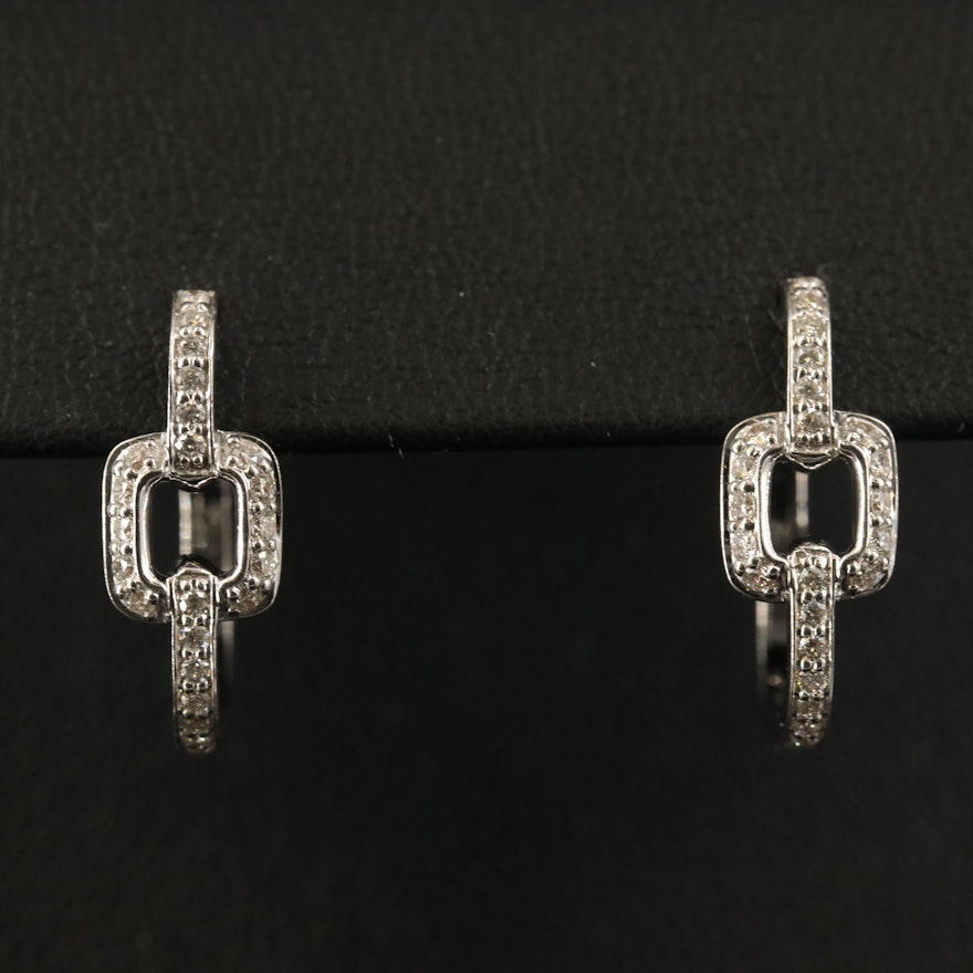 Mimi So 18K Diamond Square Hoop Earrings