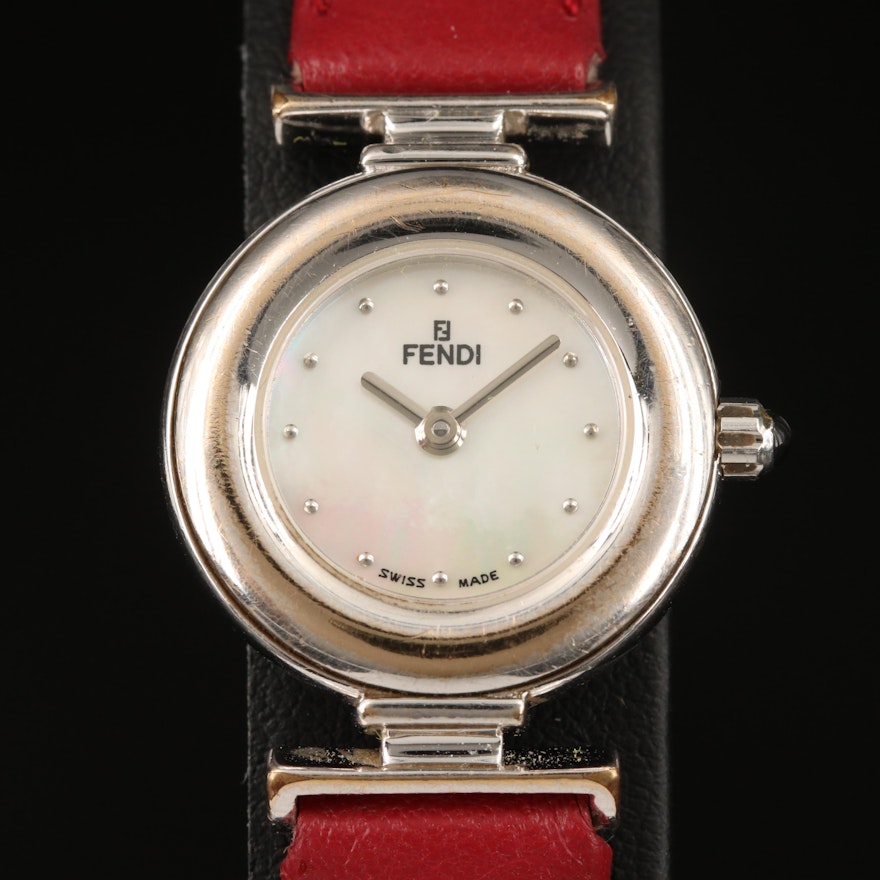 Swiss Fendi Mother of Pearl Wristwatch