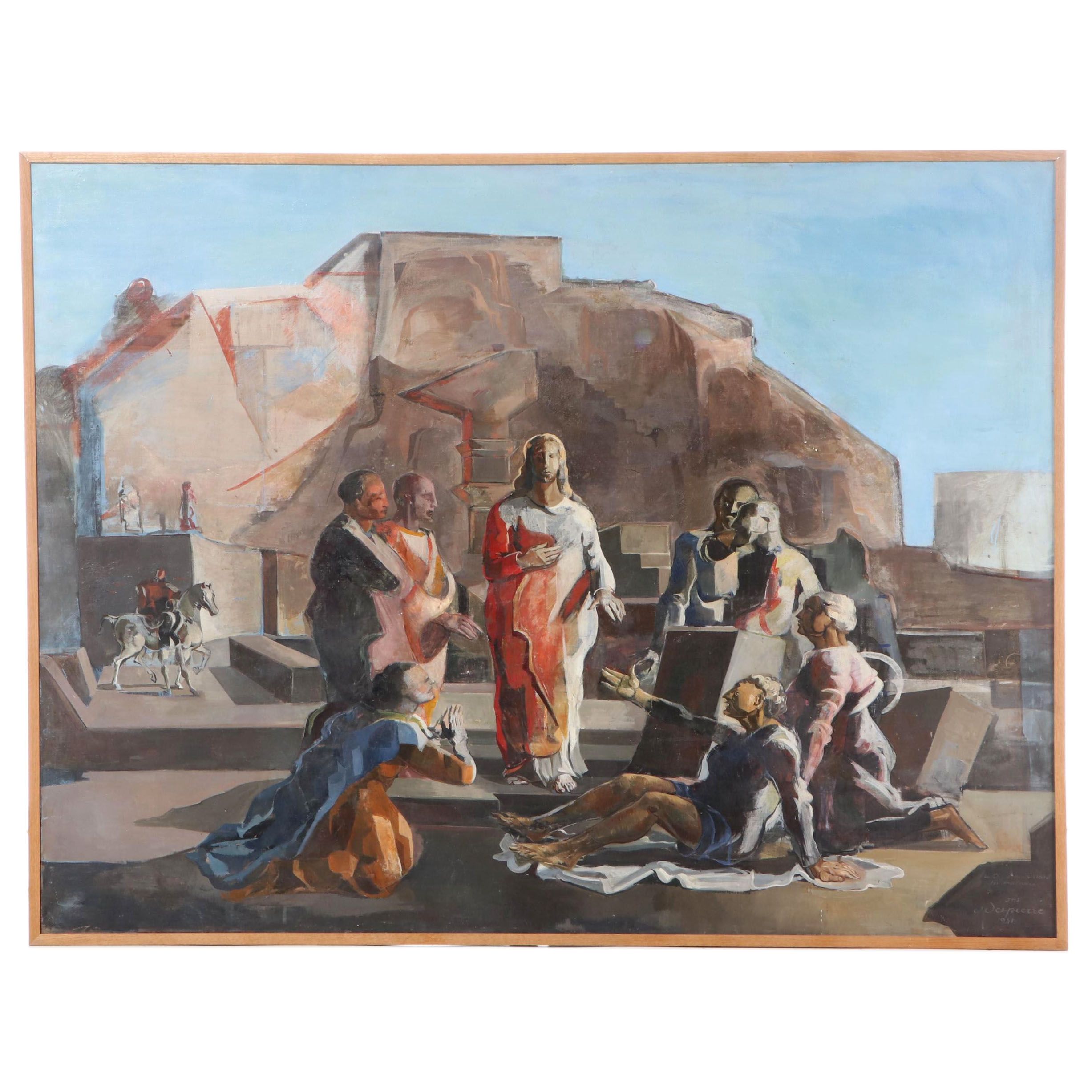 Jacques Despierre Oil Painting "Le Christ Guérissant les Malades," 1941