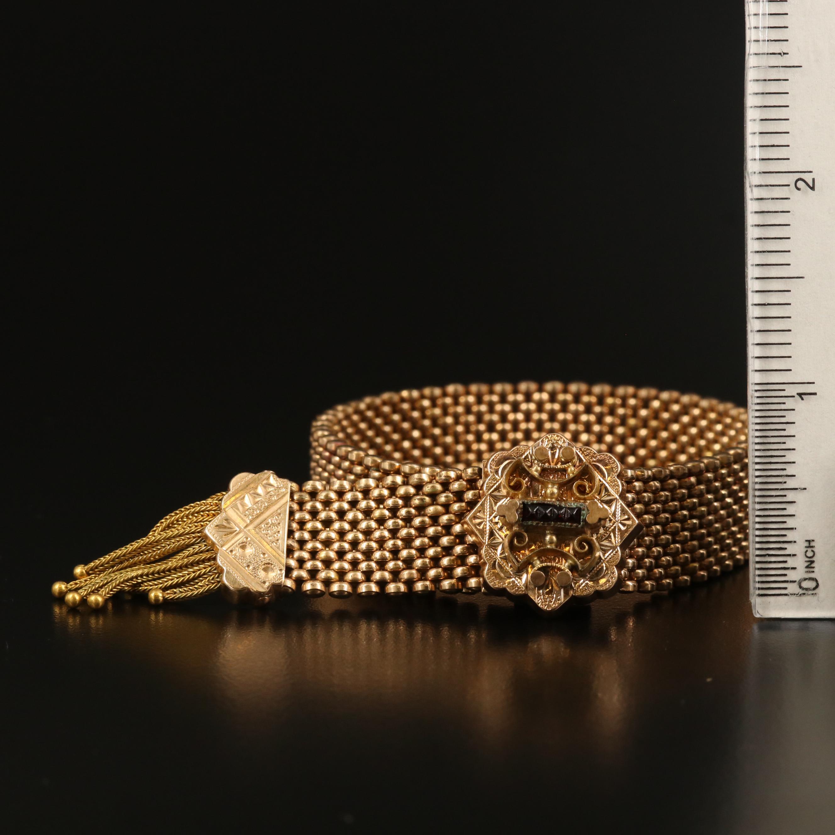 Mid Victorian Slide Bracelet with Foxtail Fringe