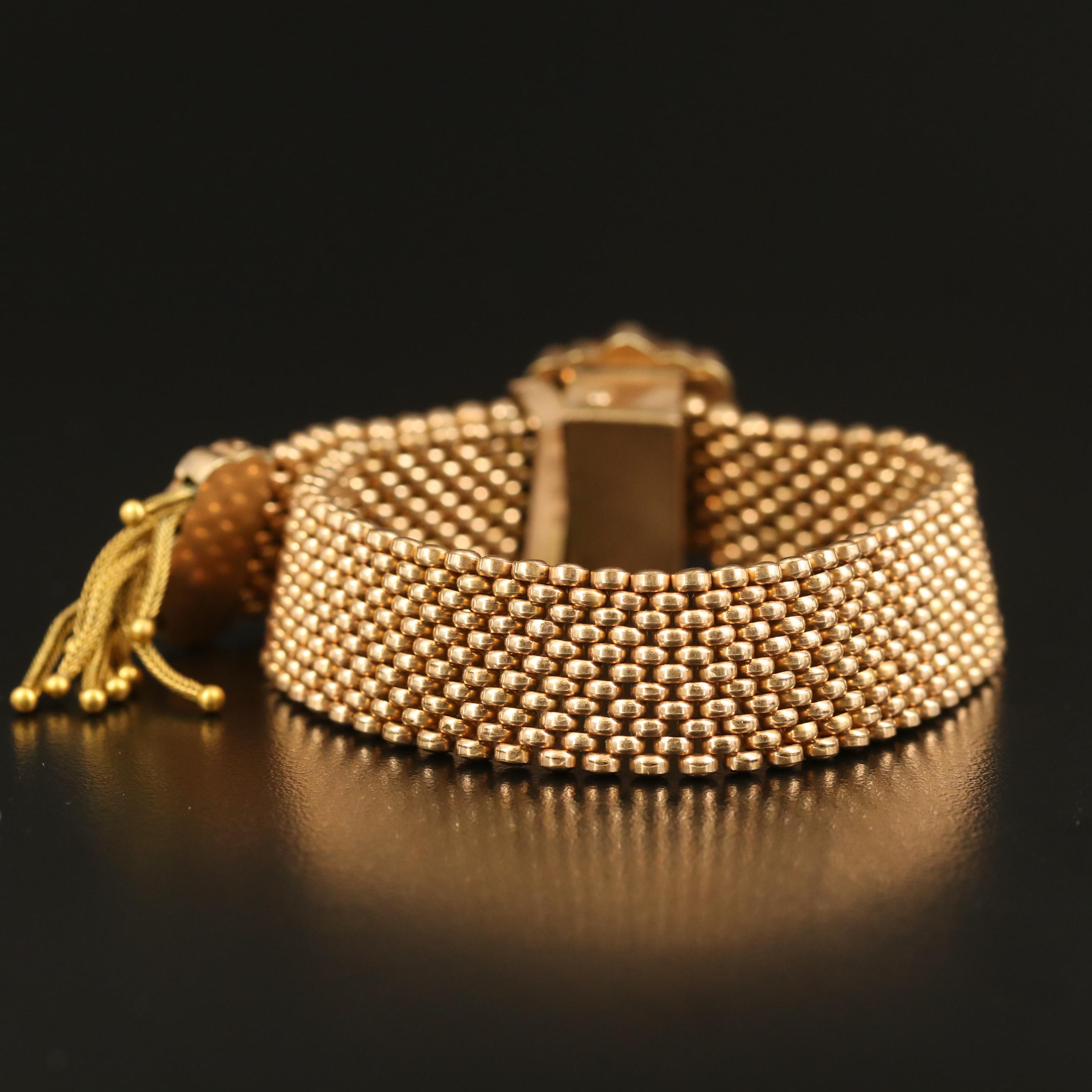 Mid Victorian Slide Bracelet with Foxtail Fringe