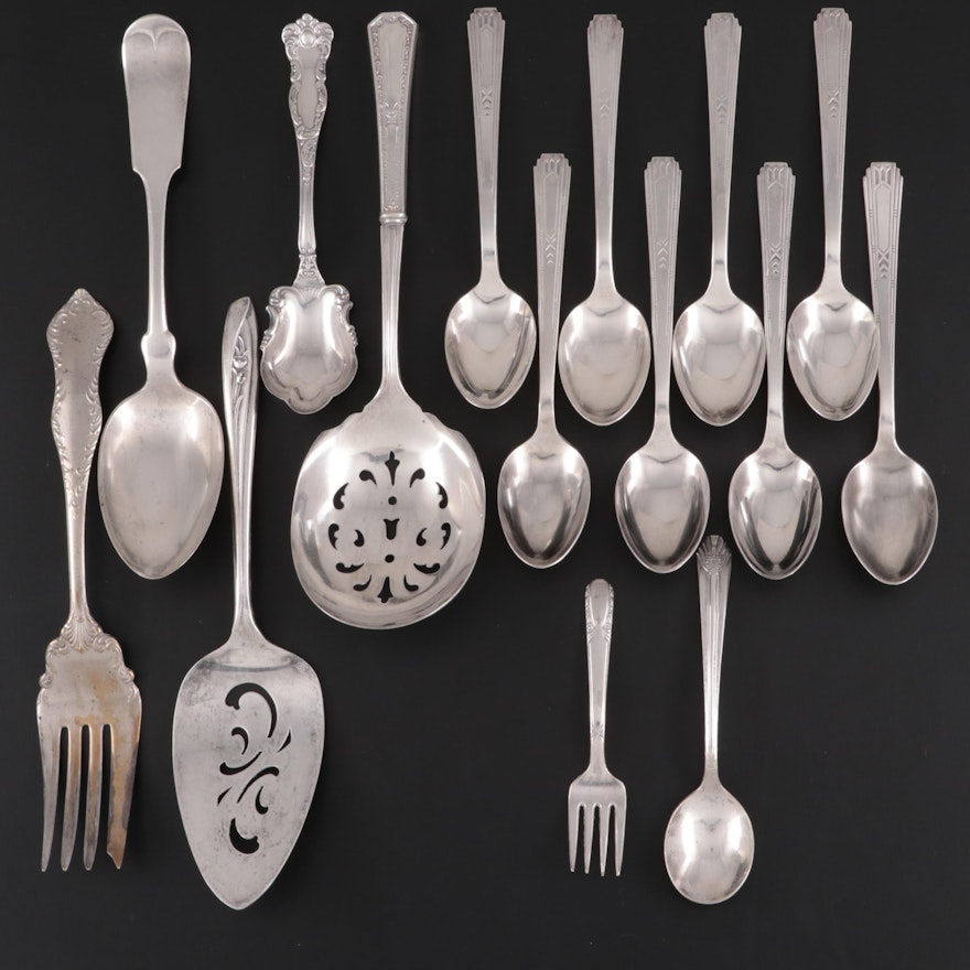 Wm Rogers & Son and Other American Silver Plate Flatware and Utensils