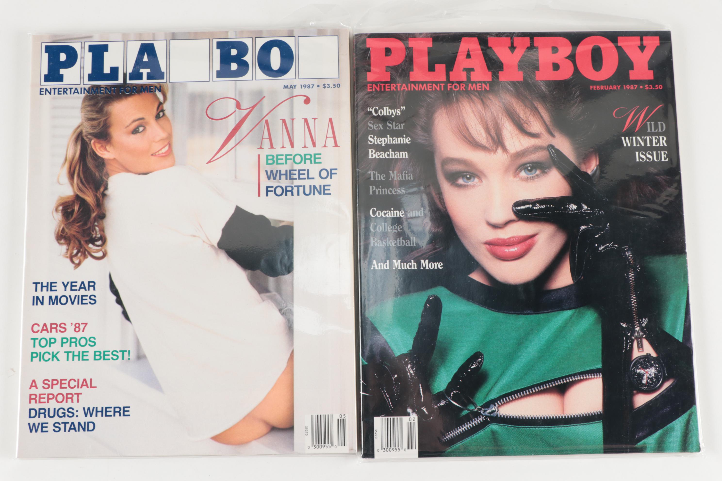 "Playboy" Magazines Featuring Stephanie Beacham and Others, 1987