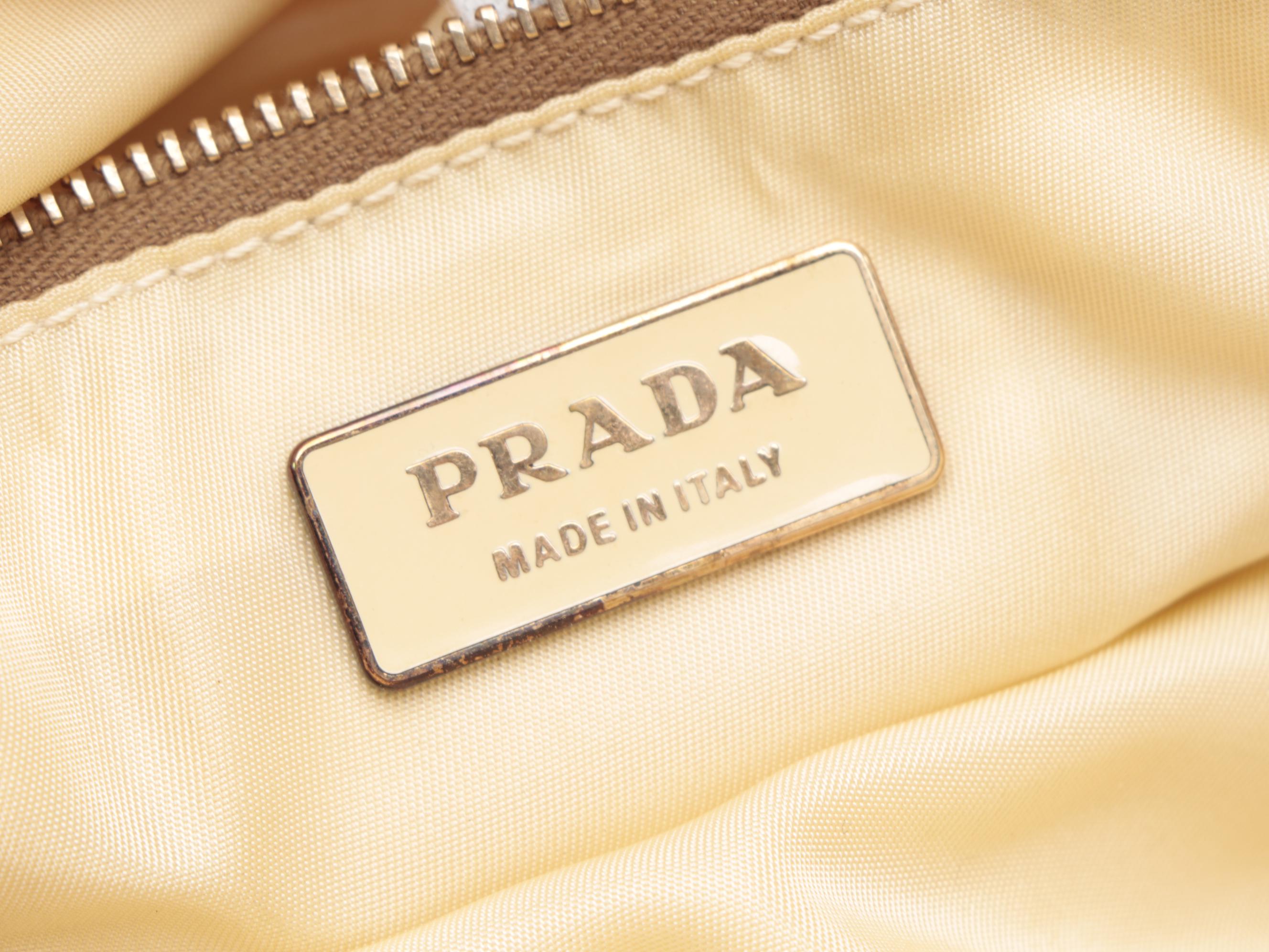 Prada Beige Tessuto Nylon Shoulder Bag with Leather Trim