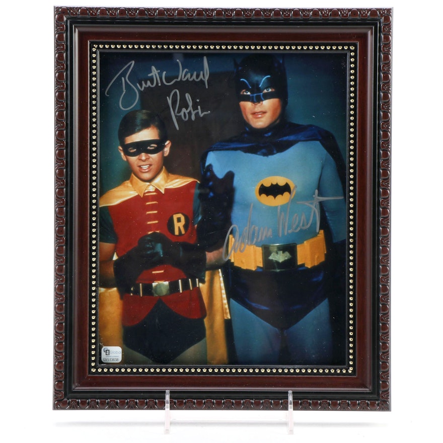 Adam West and Burt Ward Signed "Batman and Robin" Framed Photo Print, COA