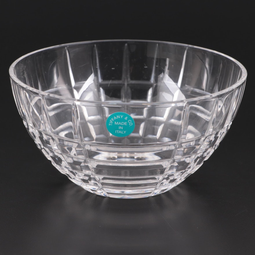 Tiffany & Co. "Plaid" Crystal Bowl