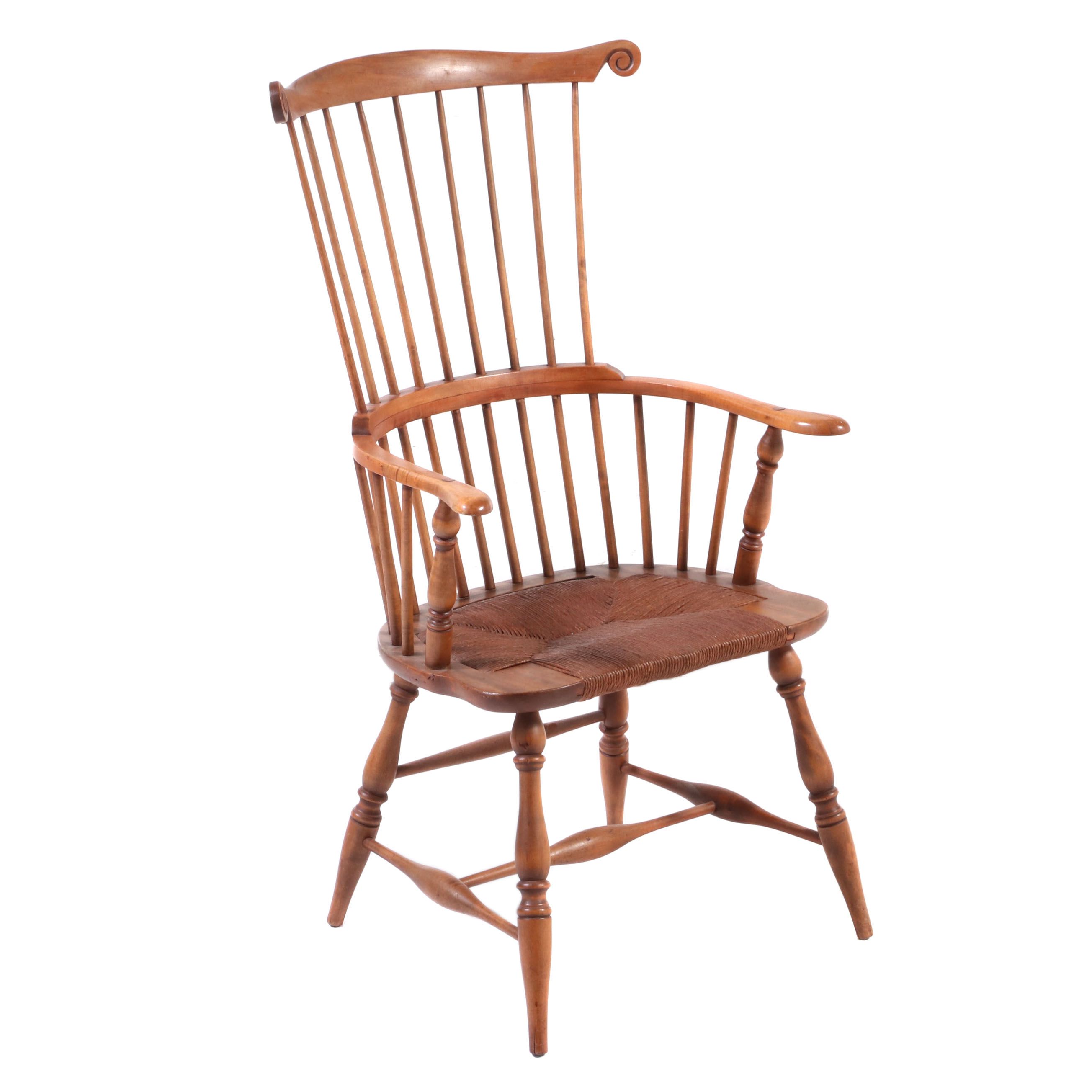 American Primitive Style Comb-Back Windsor Armchair, 20th Century