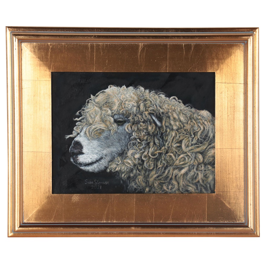 Siân Sloman Oil Painting of Sheep, 2021