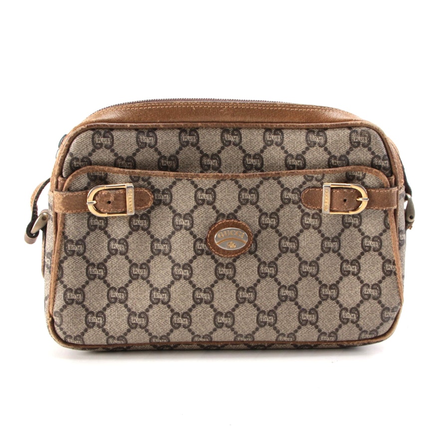 Gucci Plus Camera Bag in GG Coated Canvas and Leather