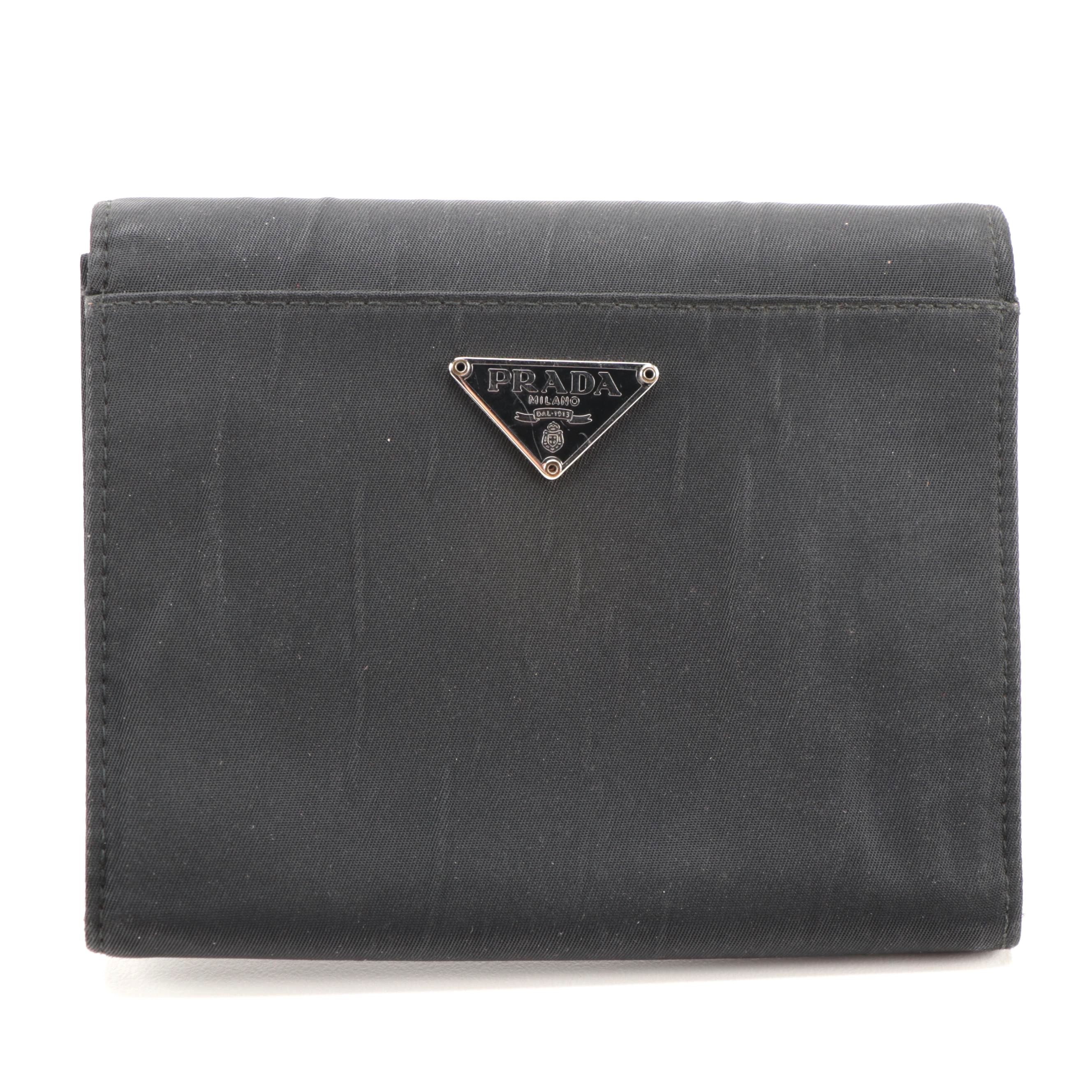 Prada Velcro Bifold Wallet in Black Nylon