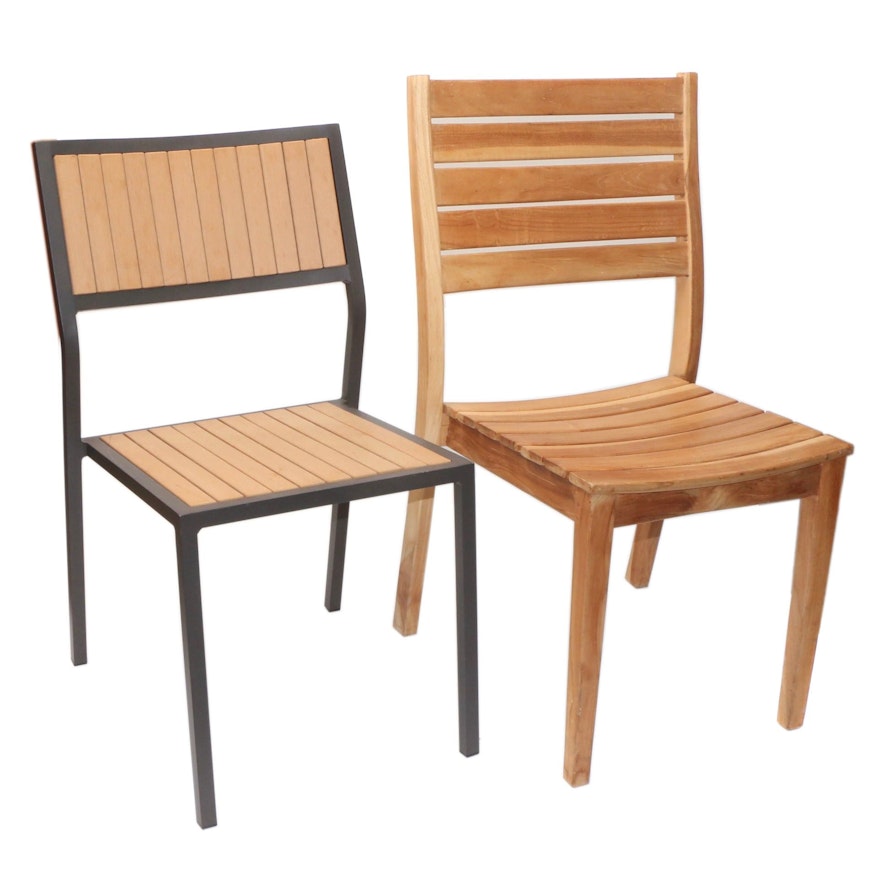 Two Modern Style Commercial Wood Dining Chairs