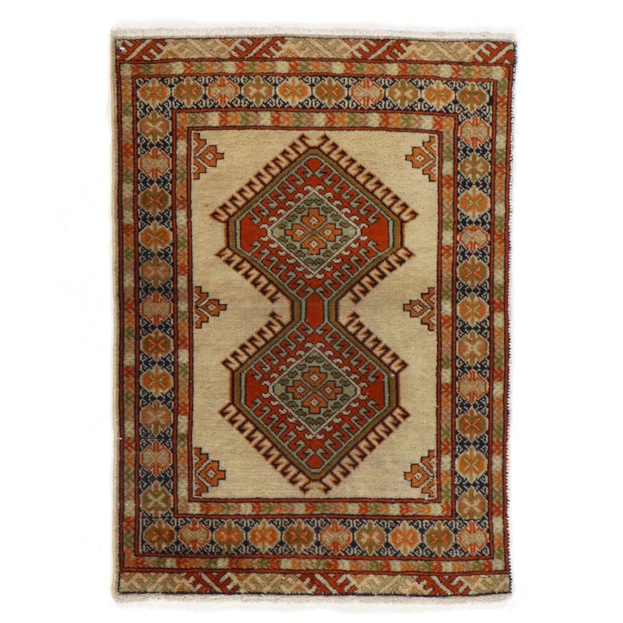 2'4 x 3'4 Hand-Knotted Persian Ardabil Rug, 1970s