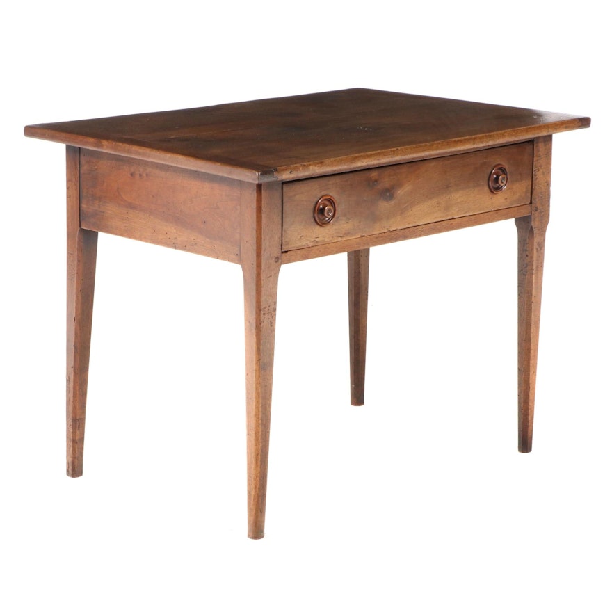 American Primitive Stained Pine Writing Table, Mid to Late 19th Century