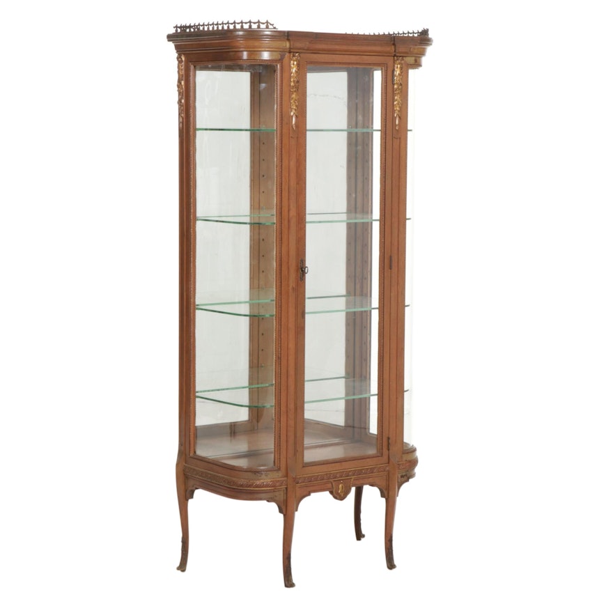 Neoclassical Tyle Parcel-Gilt Wood and Glass Display Case, Late 20th Century