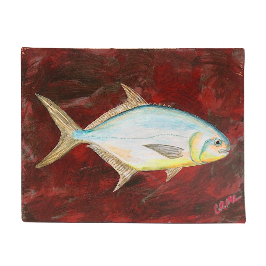 George McElveen Wildlife Acrylic Painting "Pompano", 2021