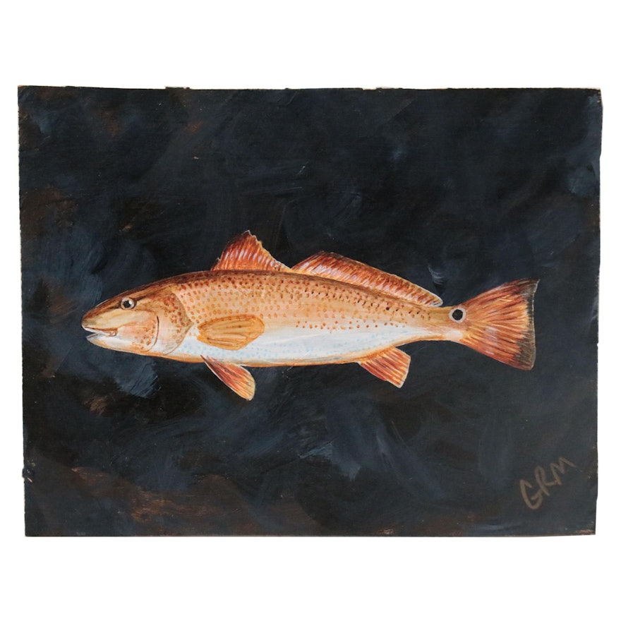 George McElveen Wildlife Acrylic Painting "Spottail Bass," 2021