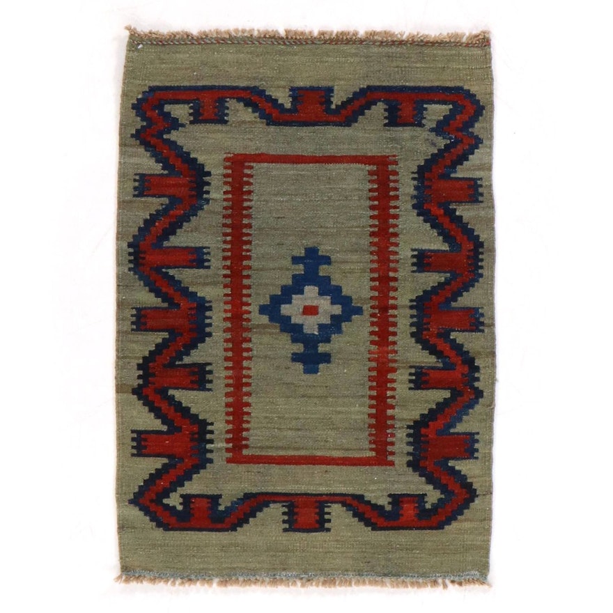 2'5 x 3'6 Hand-Knotted Persian Kurdish Kilim Rug, 2000s